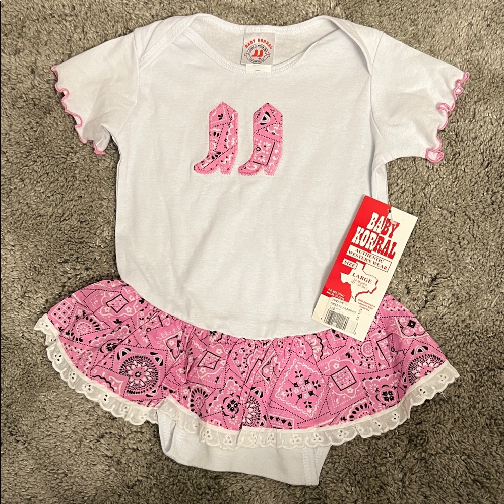 White and Pink Kids One Piece